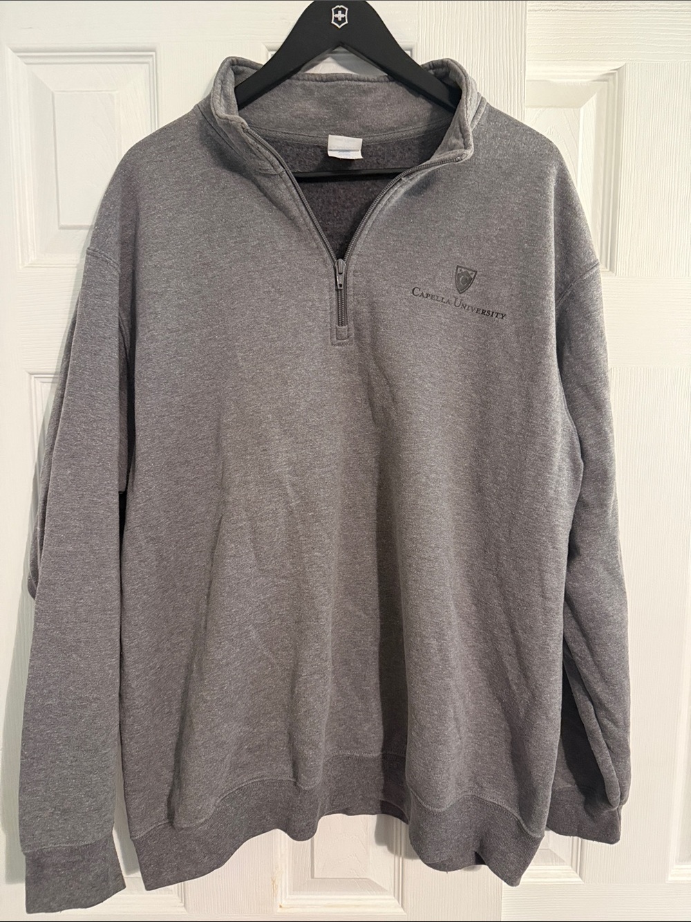 Port and Company Gray Quarter-Zip Pullover Sweater